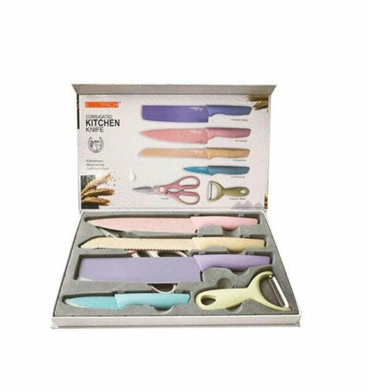 850 Pastel Kitchen Knife Set Of 6 ER0278