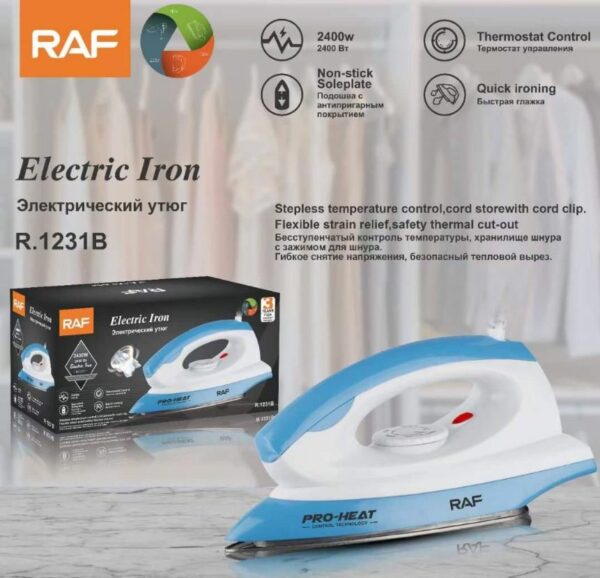 RAF R.1231B Non-Stick Sole Plate 2400W Electric Steam Iron