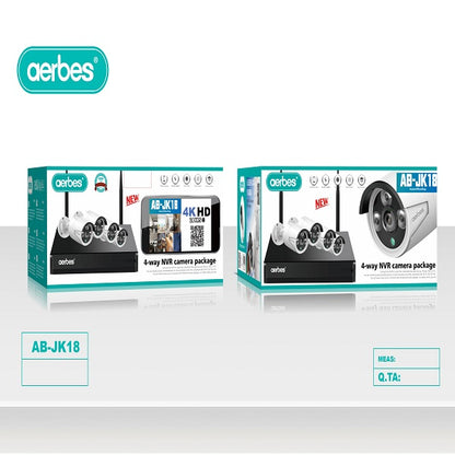 Aerbes AB-JK18 Wifi Camera Surveillance Kit 4 Channel