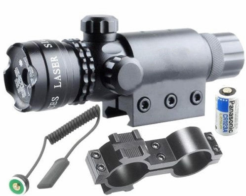 Green dot laser sight outside adjust rifle gun scope 2 switch rail mounts box set
