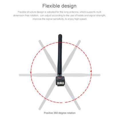 Mini USB WiFi Wireless Adapter Network LAN Card 802.11n/g/b 150Mbps With Antenna