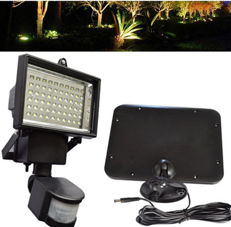Solar Light Outdoor Floodlight With Motion Sensor Waterproof 10W 60 LED