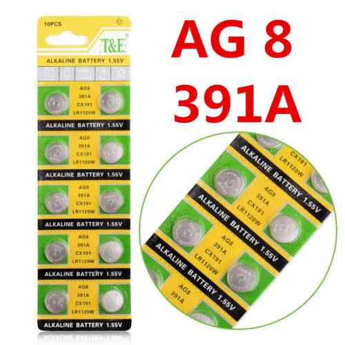 AG8 391A 1.55V Alkaline Battery 10pcs