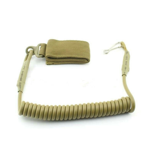 Tactical Pistol Lanyard Sling Elastic Handgun Secure Spring Retention Rope Sling