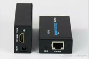 60M HDMI Extender Convert Over LAN Ethernet RJ45 UTP/STP Cat5e Cat6 Cable