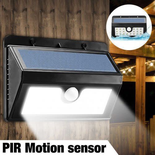 30 LED Solar Powered PIR Motion Sensor Security Wall Garden Light Lamp Outdoor