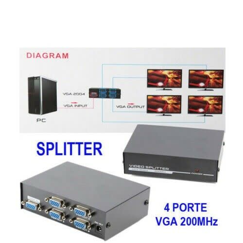 Date VGA Splitter 4 ports VGA Video Splitter 200 MHz Soutien 1920x1440