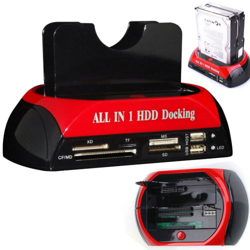 2.53.5 Dual Slots USB 3.0 SATA IDE HDD ALL IN 1 Docking Station Card Reader GA
