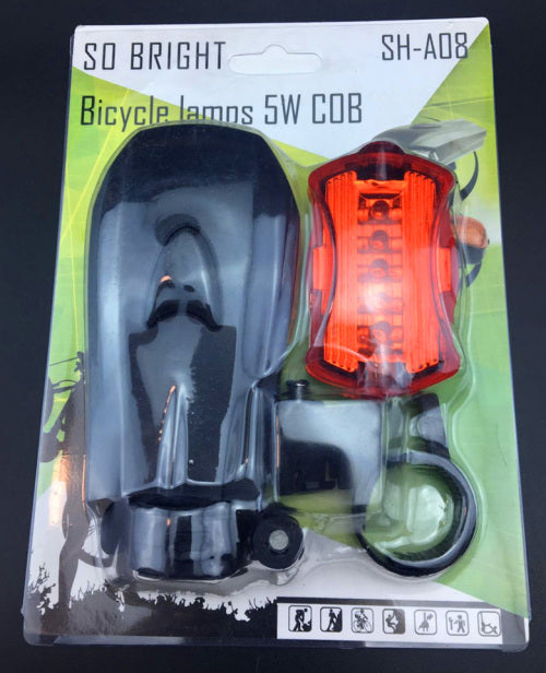 5W COB LED Bicycle Bike Cycling Front Rear Tail Light +5LED Taillight Night Lamp