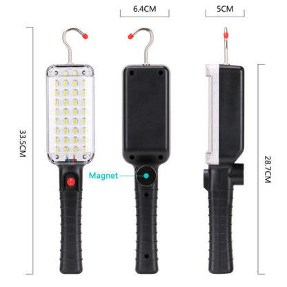 34LED Magnetic Rechargeable Work Light Inspection Lamp Torch Hook Flashlight
