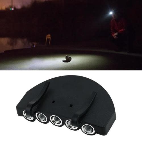 5LED Cap Hat Brim Clip Lamp Head Light Headlight Headlamp Camping Hiking Fishing
