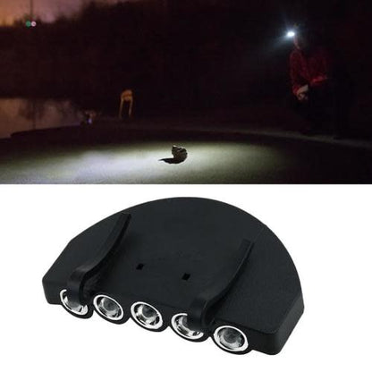 5LED Cap Hat Brim Clip Lamp Head Light Headlight Headlamp Camping Hiking Fishing