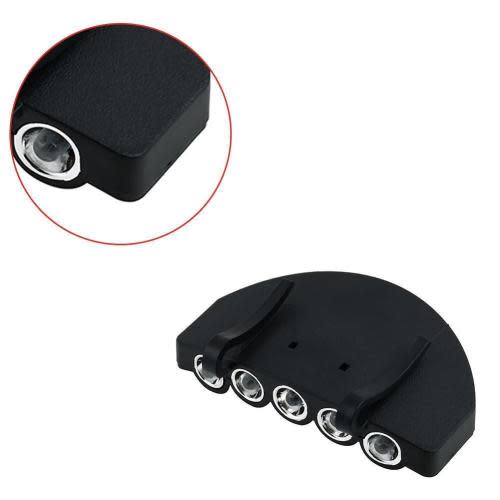 5LED Cap Hat Brim Clip Lamp Head Light Headlight Headlamp Camping Hiking Fishing