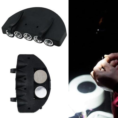 5LED Cap Hat Brim Clip Lamp Head Light Headlight Headlamp Camping Hiking Fishing