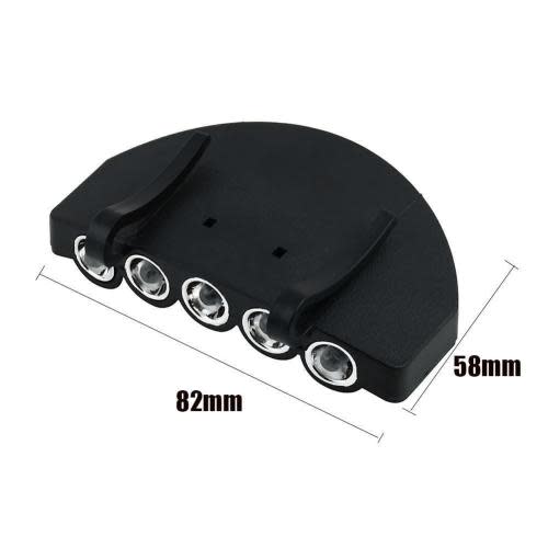 5LED Cap Hat Brim Clip Lamp Head Light Headlight Headlamp Camping Hiking Fishing