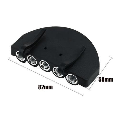 5LED Cap Hat Brim Clip Lamp Head Light Headlight Headlamp Camping Hiking Fishing