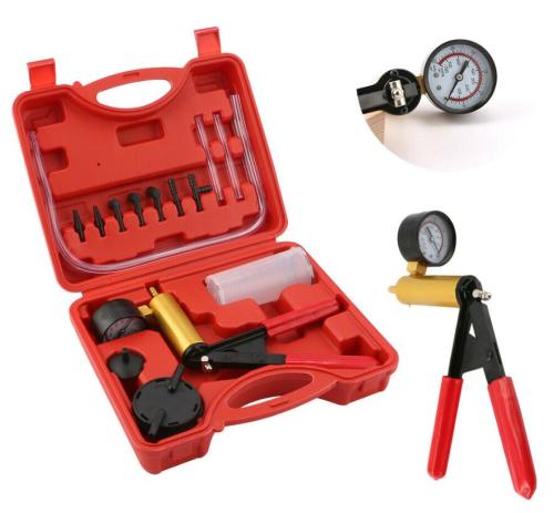 Vacuum Pressure Pump Tester Set Car Hand Held Brake Fluid Bleeder Bleeding Kit