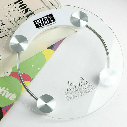 Weighing Scale Digital Glass Machine Round Personal Transparent