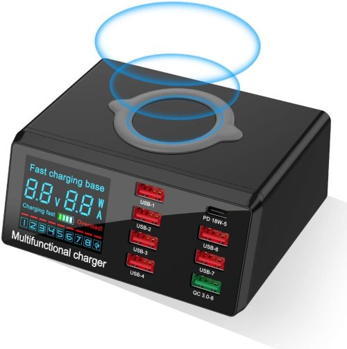 X9 Adapter Smart Charger 8 USB Ports Wireless Charging