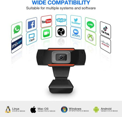 Webcam 720P Web Camera USB Plug Web Cam For PC YouTube Skype