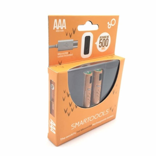 2PCS Smartoools Micro USB Rechargeable Battery AAA 450mah