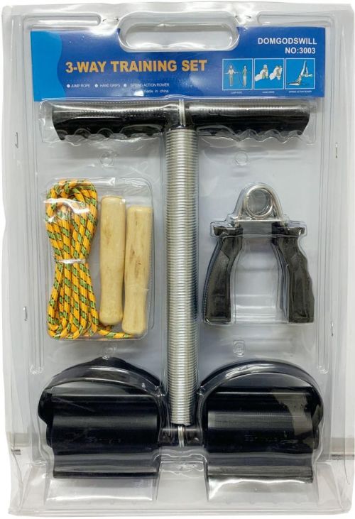 3 Way Training Set Jump Rope Spring Rower And Handgrips
