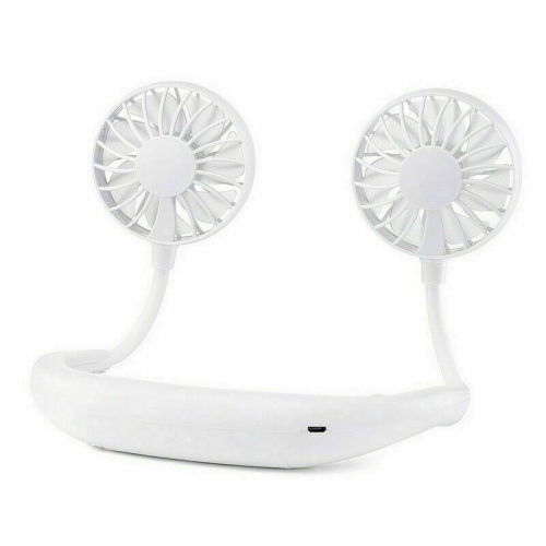 Portable USB Rechargeable Neckband Fan Lazy Hand Free Sports Wearable Fan