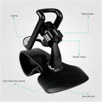 Mobile Phone Holder Dashboard Clamp GPS Mount Universal 360 In-Car Dash Non-Slip