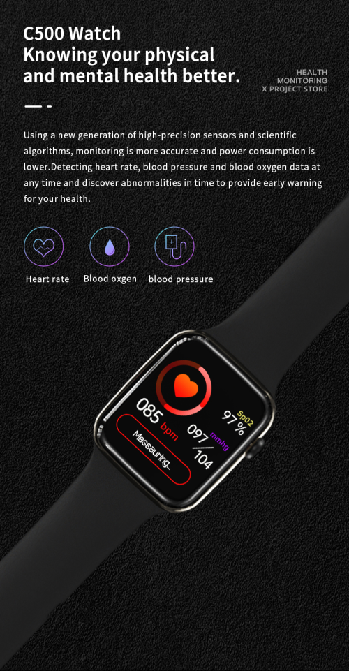 C500 Sports Smart Watch Support Bluetooth SIM Card Calling
