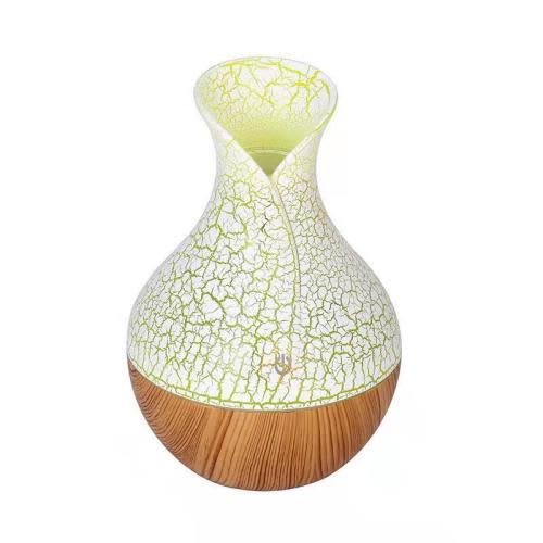 Mini Humidifier LED Ultrasonic Humidifier Vase LED Lights Wood Grain